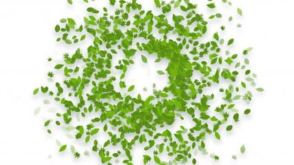 Wall Mural - colorful sparkling green leaves. cg background