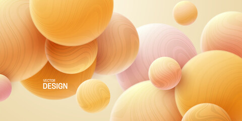 Poster - abstract background with 3d dynamic spheres