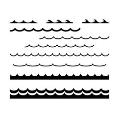 collection of sea levels and waves, design element vector