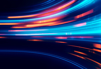 Poster - blue geometric  shape abstract technology background