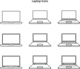 Poster - laptop icon set isolated on white background from. laptop icon set trendy and modern laptop symbol for logo, web, app, UI. laptop icon set simple sign. 