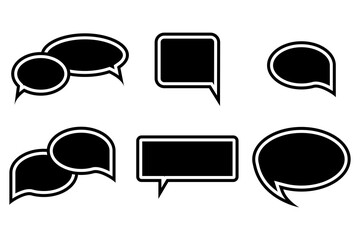 Poster - Speech bubble. Black bubble speech in abstract style. Vector design template. Stock image. EPS 10.