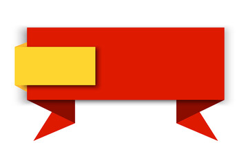Poster - blank red banner, great design for any purposes. ribbon background. stock image. eps 10.