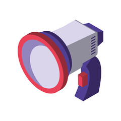 Sticker - marketing megaphone advertising isometric icon isolated