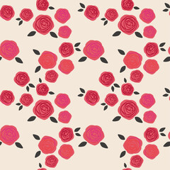 Wall Mural - vector seamless pattern with rose flowers