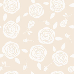 Wall Mural - Vector seamless pattern with rose flowers