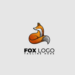 Sticker - modern and luxury fox vector logo template