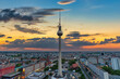 Berlin Germany, sunset city skyline at Alexanderplatz and Berlin TV Tower