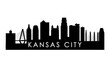 Kansas City skyline silhouette. Black Kansas City city design isolated on white background.