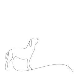 Wall Mural - Dog silhouette line draw, vector illustration