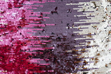 Wall Mural - Sequins macro background.Pink, burgundy and purple sequins background. Shiny bright surface with sequins..Scales background. Background with shiny sequins.