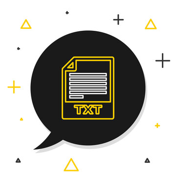 Line TXT file document. Download txt button icon isolated on white background. Text file extension symbol. Colorful outline concept. Vector.