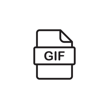 gif file icon symbol sign vector
