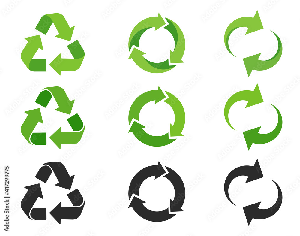 Recycling icon. An arrow that revolves endlessly Reuse concept Recycled. isolate on white background - obrazy, fototapety, plakaty 