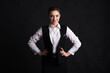 © Павел Костенко - Portrait of a female business lady in the studio on a black background