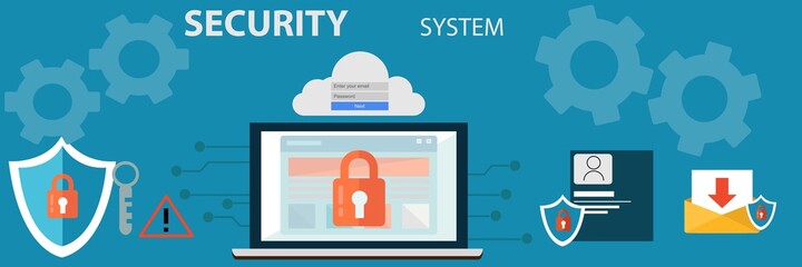 Data privacy day banner composition with flat icons of gear leaves and gadgets with editable text vector illustration
