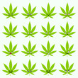 Cute emoticon set: adorable cartoon cannabis leaf with different emotions. Flat vector illustration.Ganja leaves with emoji.