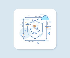 Poster - saving money line icon. abstract vector button. piggy bank sign. saving money line icon. protect shi