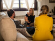 © RODRIGO - FRIENDS TOASTING WITH WINE AT HOME