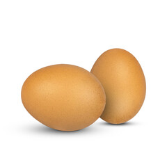 Two eggs isolated on white background with clipping paths.