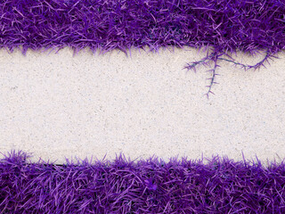 Canvas Print - purple grass on stone floor of walkway texture