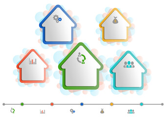 Wall Mural - .Infographic banners Templates. Vector house design element.