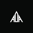 A D A letter logo abstract design on black color background. aba alphabet