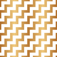 Poster - Geometric gold seamless pattern. Repeated chevrons diagonal background. Golden chivron. Design prints. Repeating chevron backdrop. Classic shevron lattice. Abstract texture. Elegant style tile. Vector