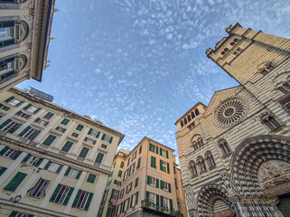 Sticker - unusual san lorenzo place view genoa italy