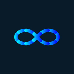 Wall Mural - Unusual blue infinity sign. Abstract symbol of infinity