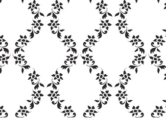 Wall Mural - Modern stylish abstract texture like flower pattern vector, repeating geometric tiles linear petal of flower, monochrome stylish