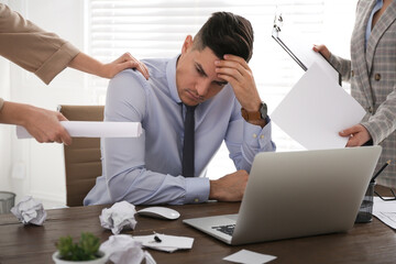 Sticker - Businessman stressing out at workplace in office