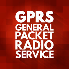 Poster - GPRS - General Packet Radio Service acronym, technology concept background