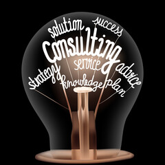 Poster - Light Bulb with Consulting Concept