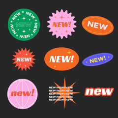 stickers for new arrival shop product tags, new labels or sale badges and banners vector sticker ico