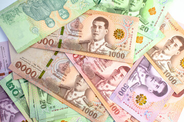 Money Banknote Thai Baht for Background, Savings Money and Financial business concept