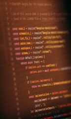Wall Mural - programming code abstract screen of software developer. computer script.