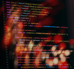 Wall Mural - programming code abstract screen of software developer. computer script.