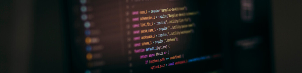 programming code abstract screen of software developer. computer script.