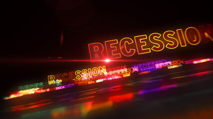 Wall Mural - Recession economy and business crisis abstract 3d illustration