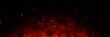 Leinwandbild Motiv Fire embers particles over black background. Fire sparks background. Abstract dark glitter fire particles lights.	