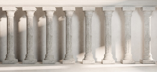 Classic Pillar Column Colonade Classical  Architecture Banner Realistic 3D Rendering