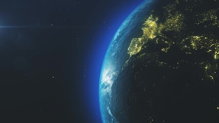 Wall Mural - 4k beautiful globe. planet earth from space. planet earth rotating animation.