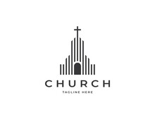 Church Building Logo Design Vector. Modern Architecture Logo Design