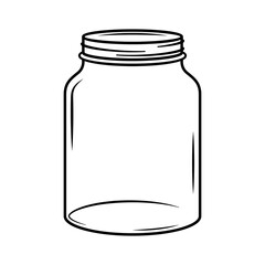 Wall Mural - empty jar outline icon. clipart image isolated on white background