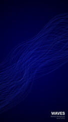 Poster - Social media gradient abstract background. Blue waves and lines. Vector illustration