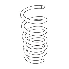 Wall Mural - Metal coil  springs . Spiral Flexible Wire. Metal Spiral. coil spring isolated on white background vector