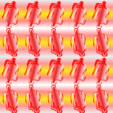 Seamless Pattern Of Abstract Elements Of Yellow And Red Shades On A White Background For Textiles.