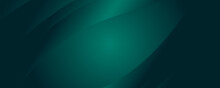 Modern Simple Dark Green And Black Abstract Background For Wide Banner. Luxury Dark Green Background With Overlap 3D Layer