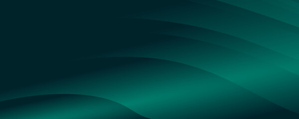 Aufkleber - Modern simple dark green and black abstract background for wide banner. Luxury dark green background with overlap 3D layer
